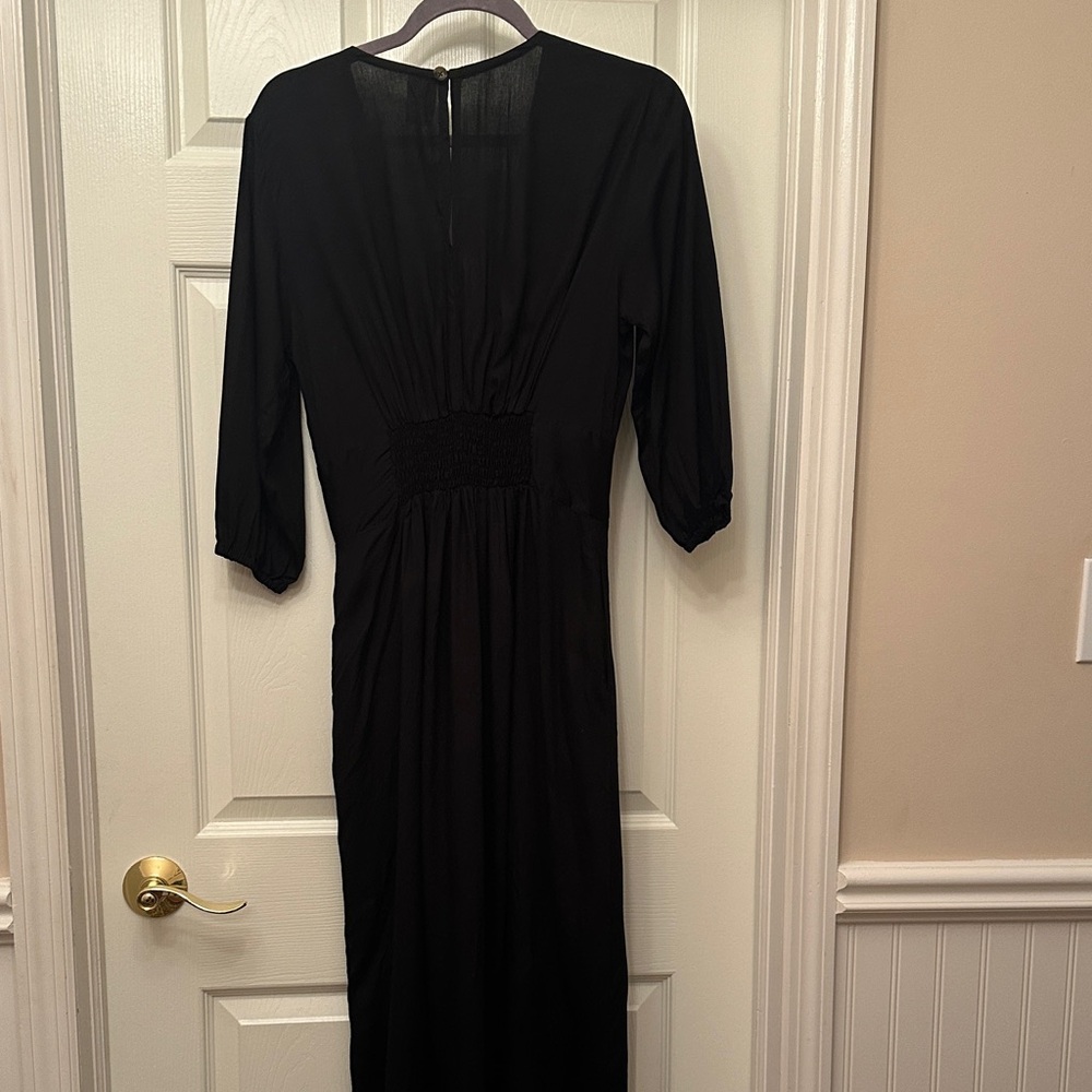 ELF Black Long Sleeve Dress with Button Detail - Picture 6 of 8